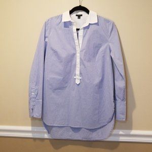 Ann Taylor blue striped shirt 6